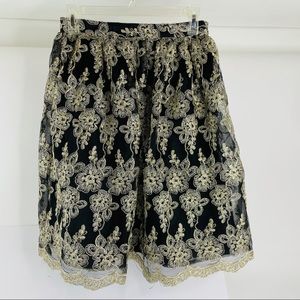 ALYTHEA Black with Gold Embroidery Small Skirt